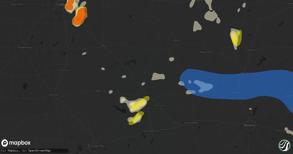 Hail map in Snyder, TX on May 22, 2026