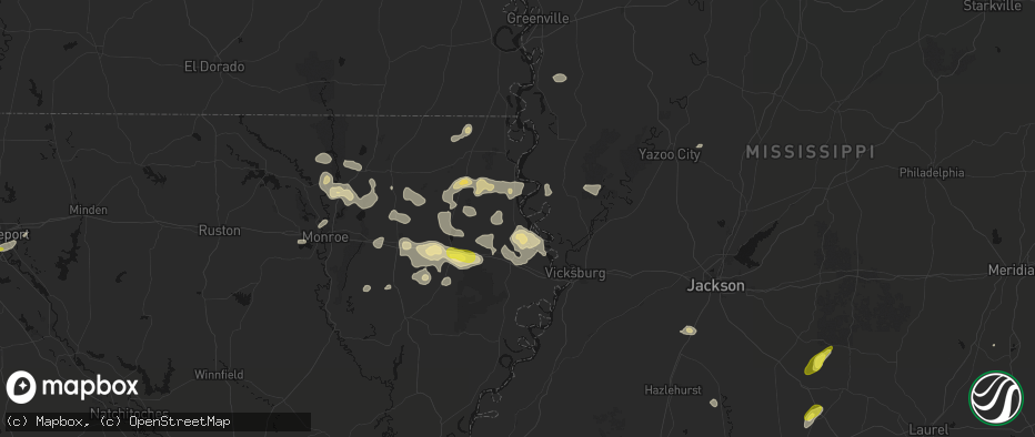 Hail map in Sondheimer, LA on May 22, 2026