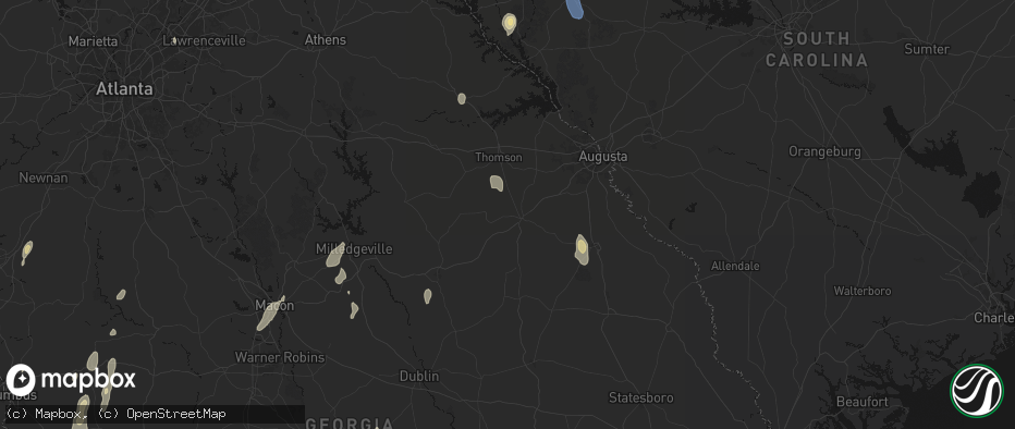 Hail map in Stapleton, GA on May 22, 2026