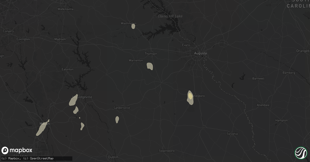 Hail map in Stapleton, GA on May 22, 2026