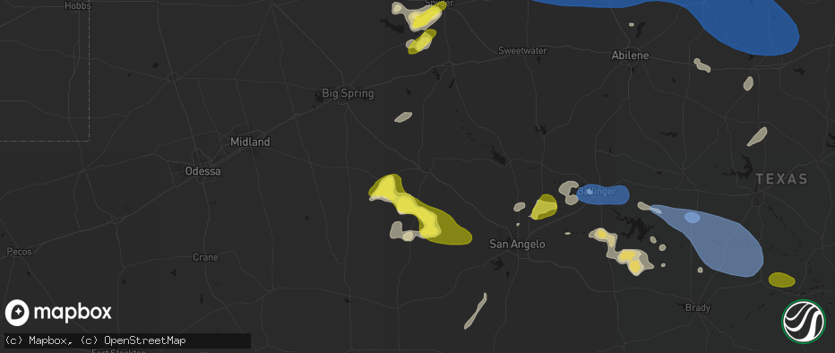 Hail map in Sterling City, TX on May 22, 2026