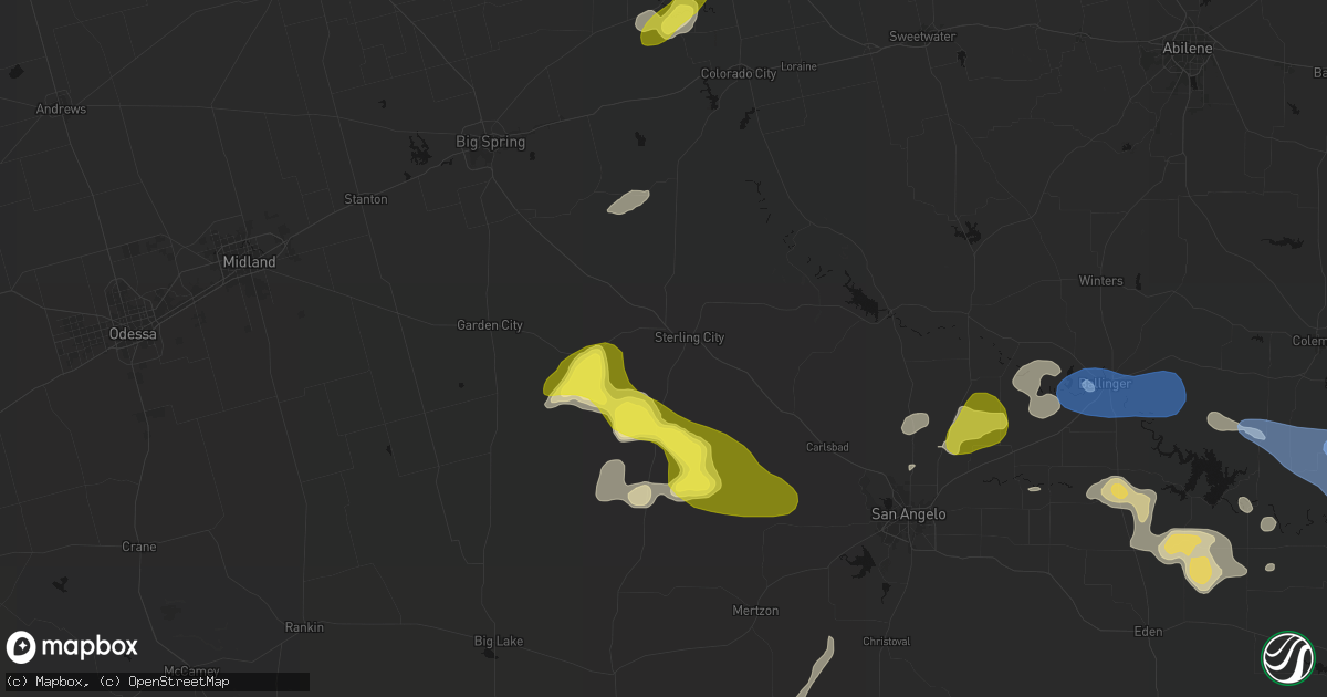 Hail map in Sterling City, TX on May 22, 2026