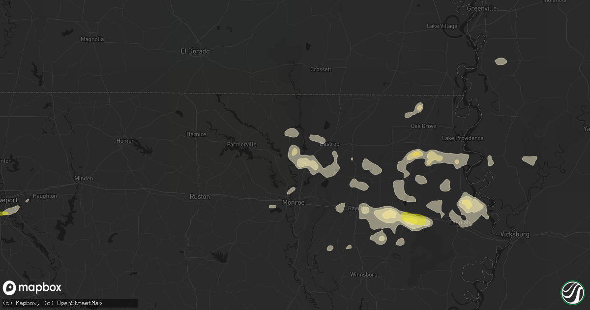 Hail map in Sterlington, LA on May 22, 2026