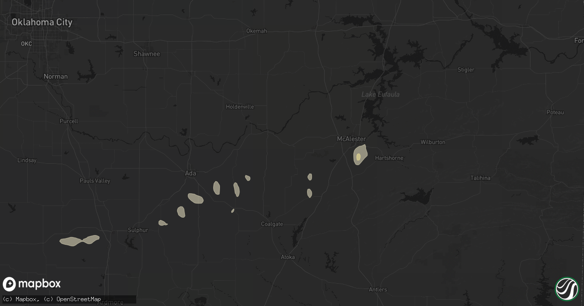 Hail map in Stuart, OK on May 22, 2026