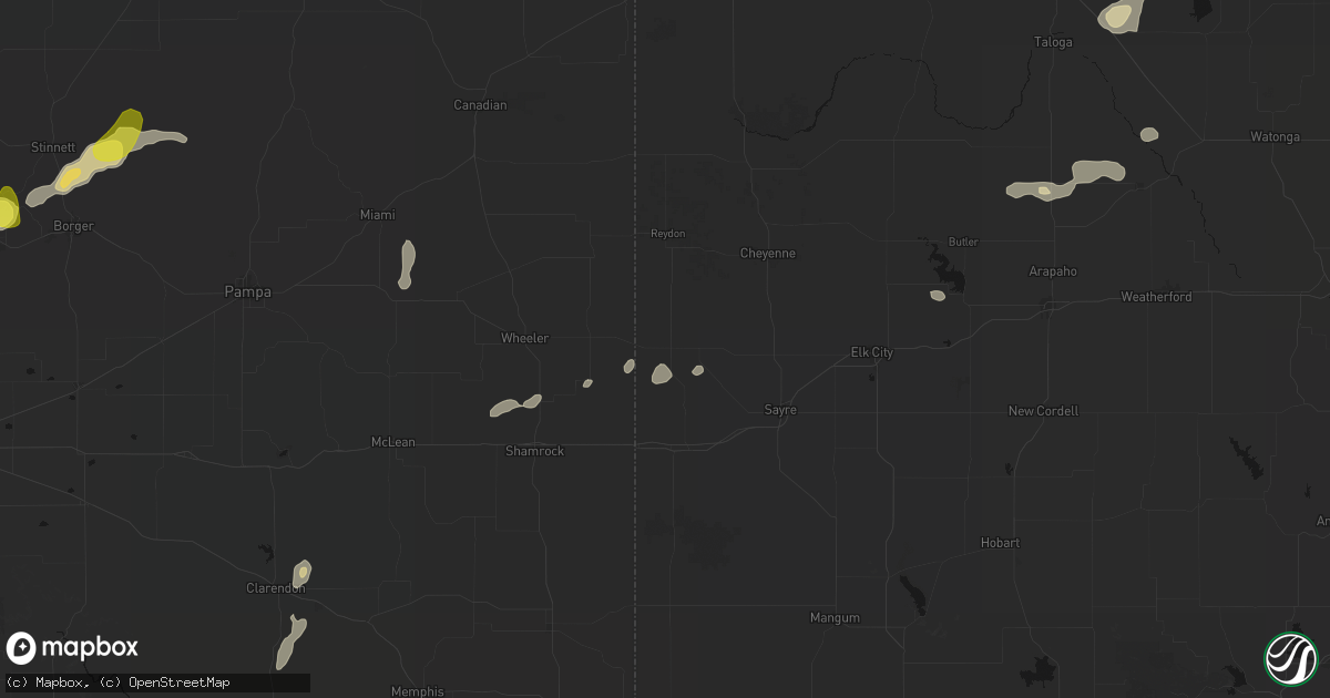 Hail map in Sweetwater, OK on May 22, 2026
