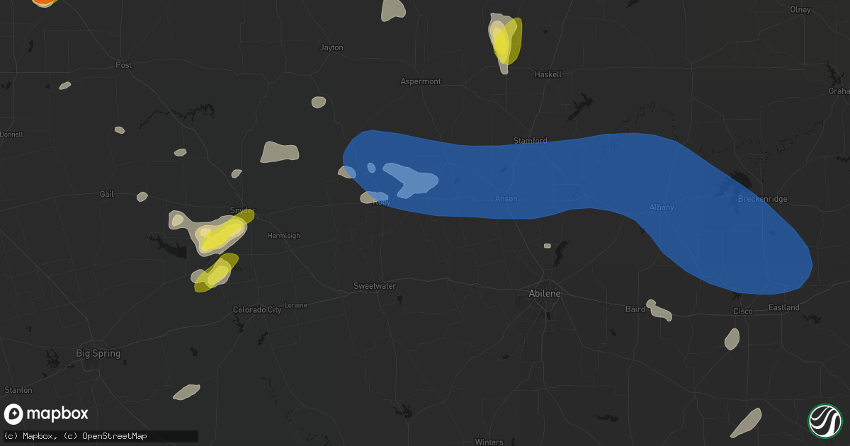 Hail map in Sylvester, TX on May 22, 2026