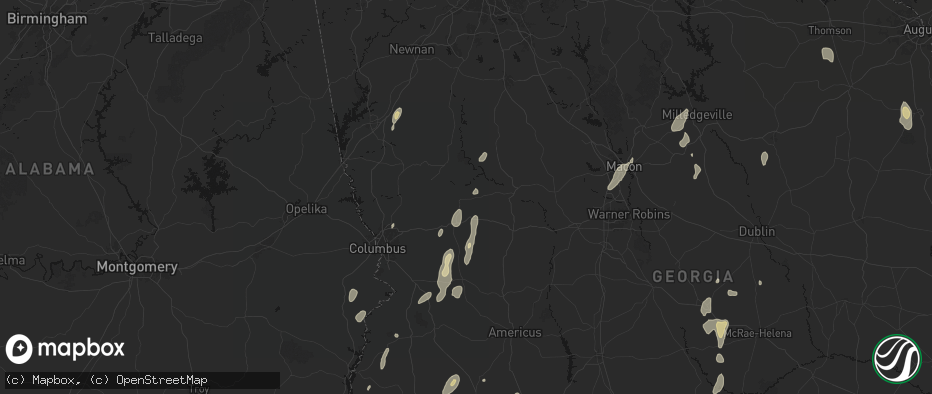 Hail map in Talbotton, GA on May 22, 2026