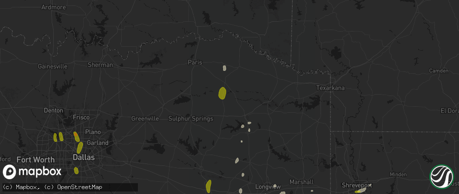 Hail map in Talco, TX on May 22, 2026