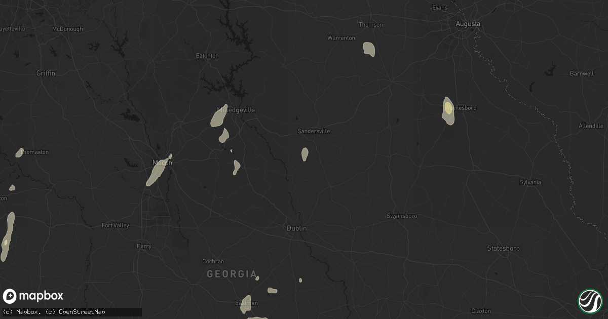 Hail map in Tennille, GA on May 22, 2026