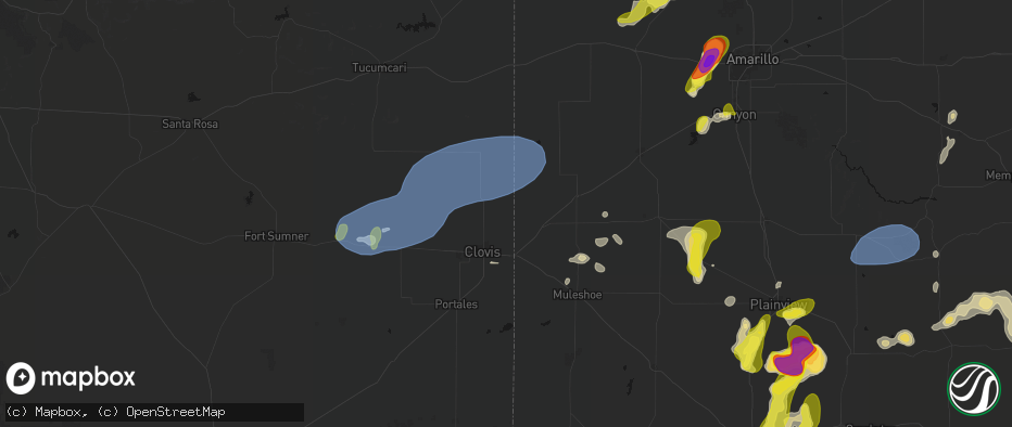 Hail map in Texico, NM on May 22, 2026