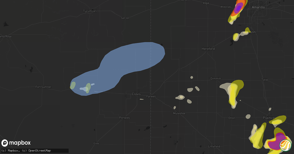 Hail map in Texico, NM on May 22, 2026