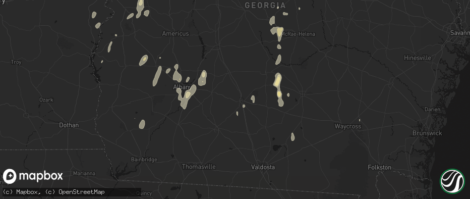 Hail map in Tifton, GA on May 22, 2026