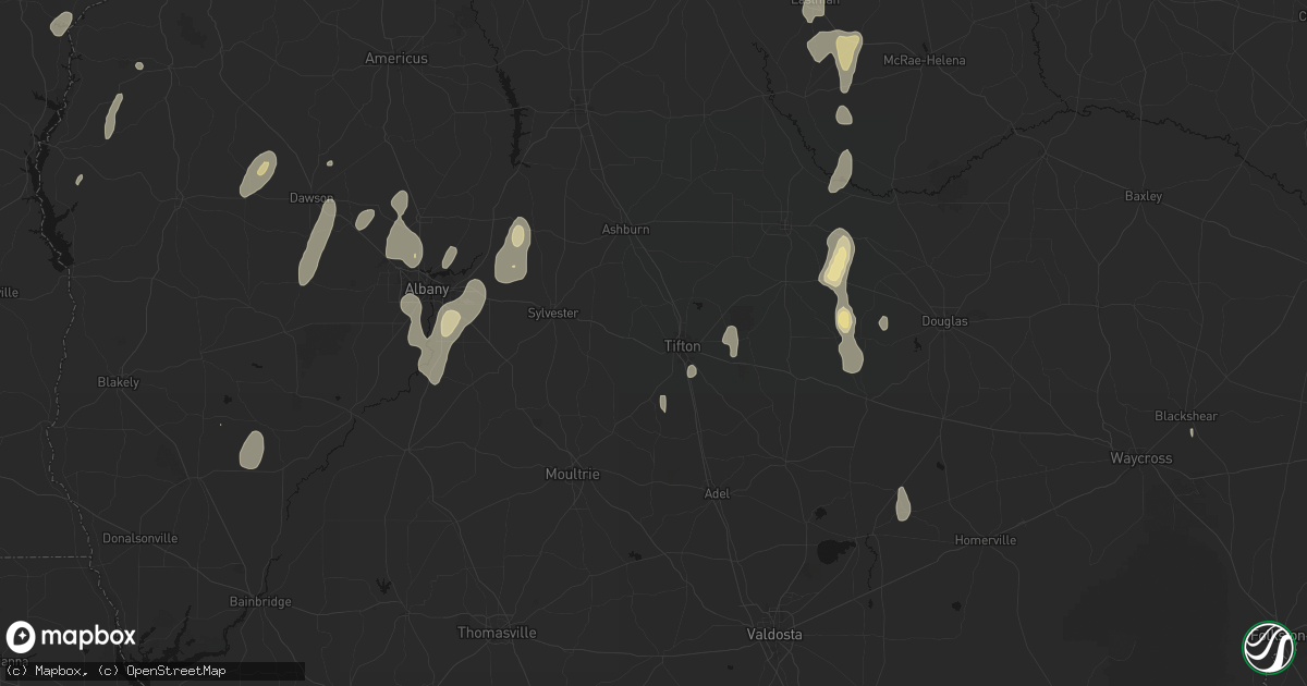 Hail map in Tifton, GA on May 22, 2026
