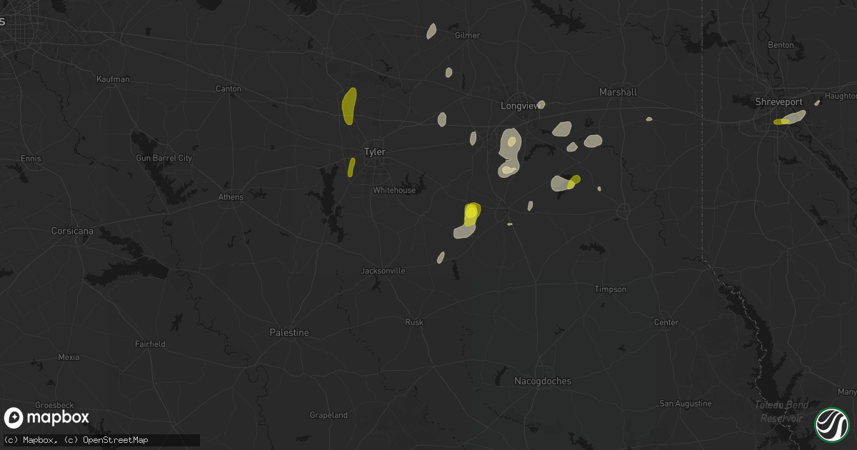 Hail map in Troup, TX on May 22, 2026