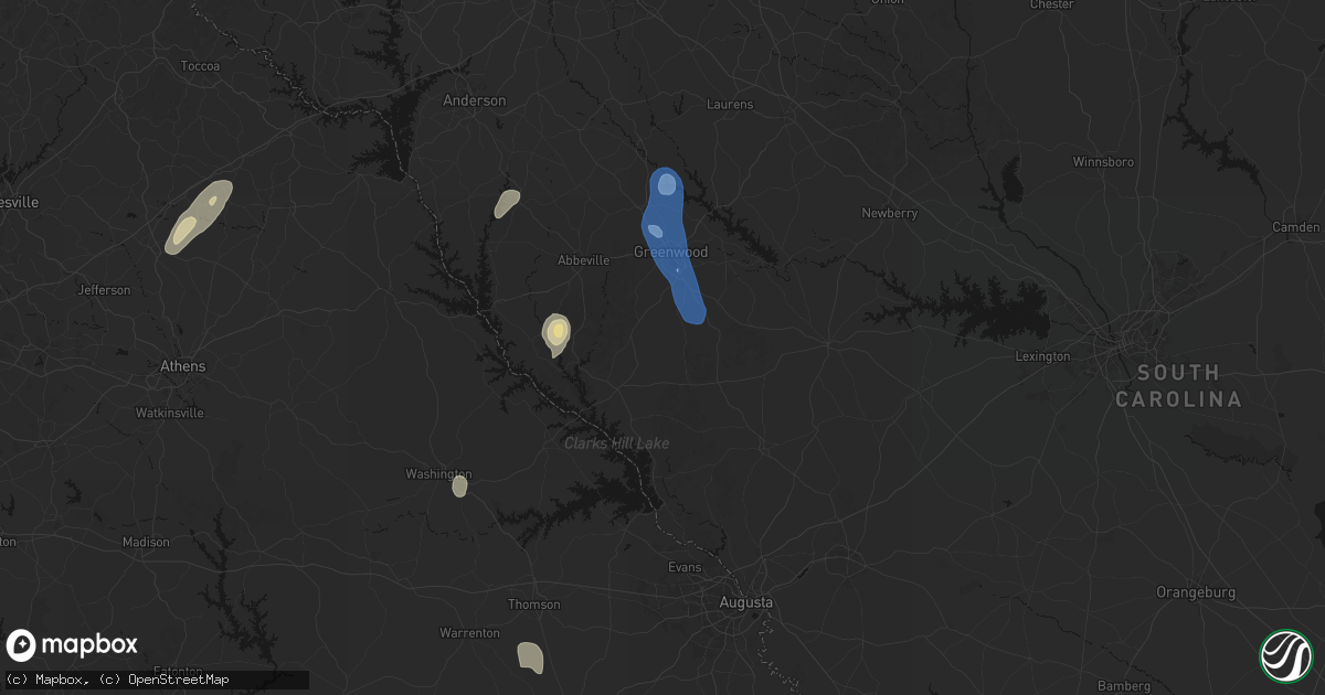 Hail map in Troy, SC on May 22, 2026