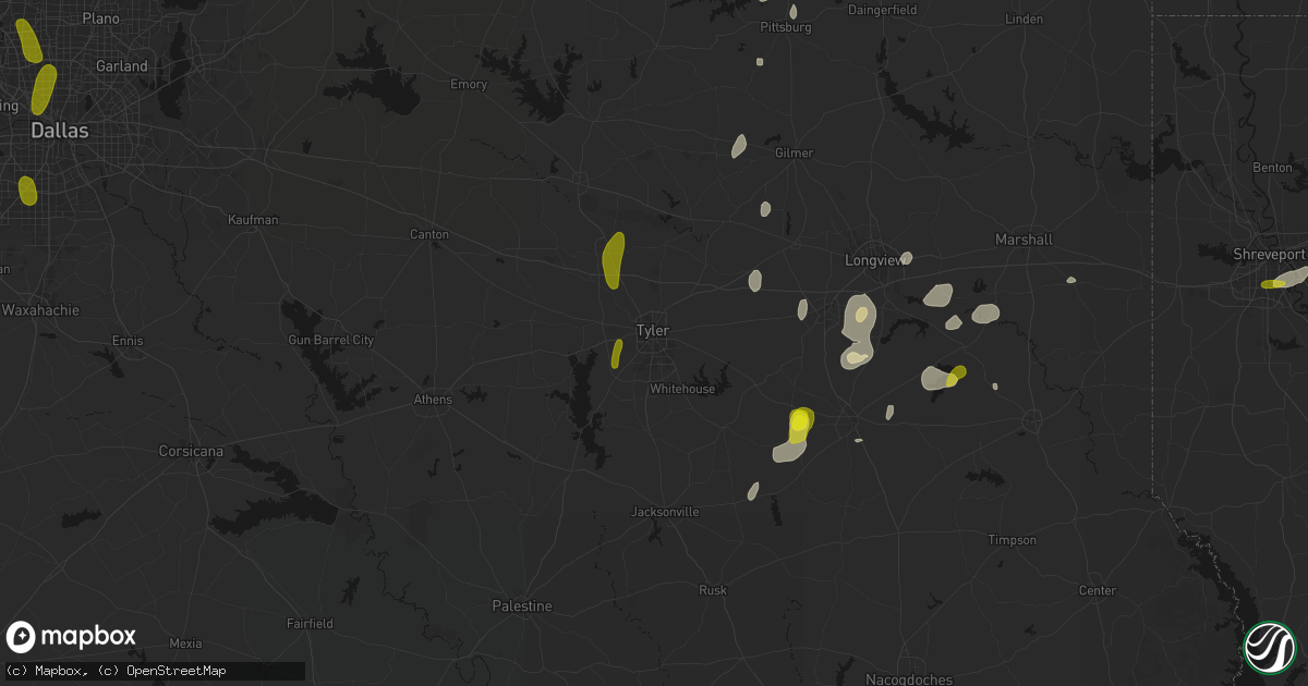 Hail map in Tyler, TX on May 22, 2026