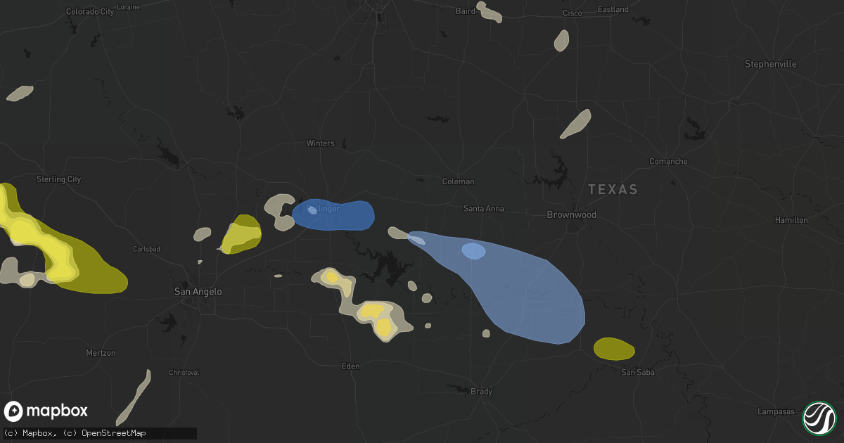 Hail map in Valera, TX on May 22, 2026