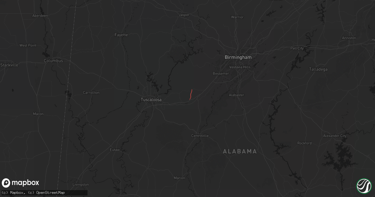 Hail map in Vance, AL on May 22, 2026