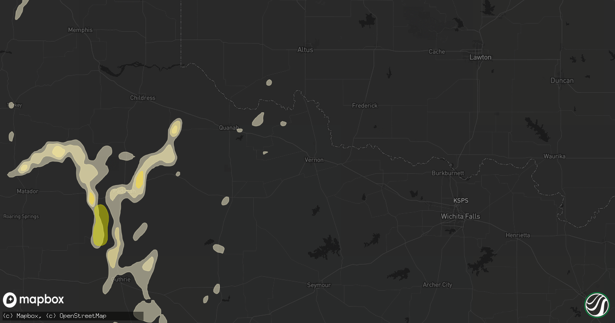 Hail map in Vernon, TX on May 22, 2026