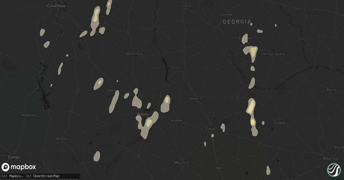 Hail map in Warwick, GA on May 22, 2026