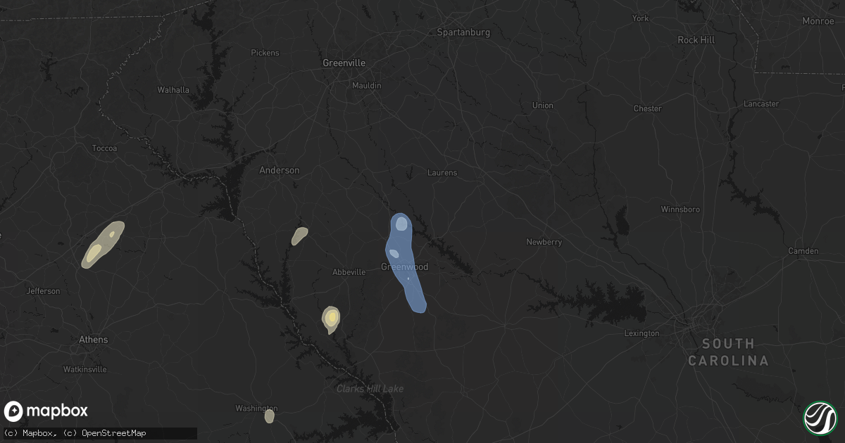 Hail map in Waterloo, SC on May 22, 2026