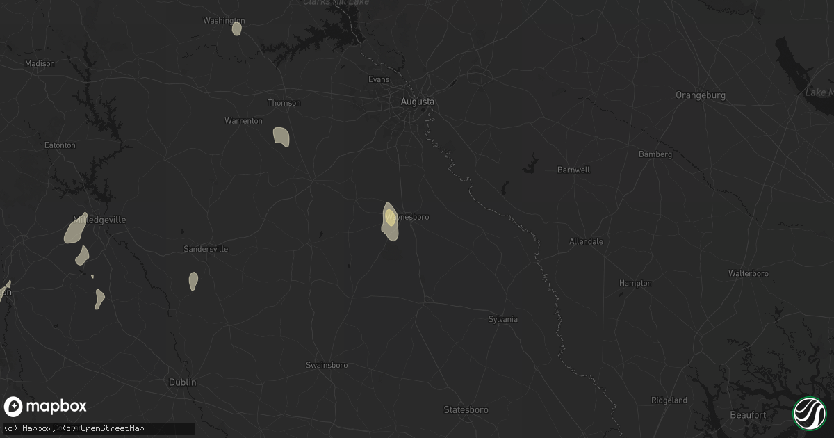 Hail map in Waynesboro, GA on May 22, 2026