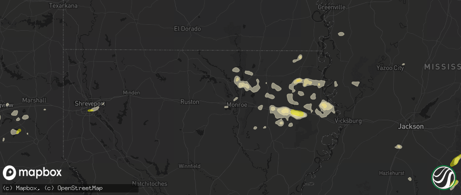 Hail map in West Monroe, LA on May 22, 2026