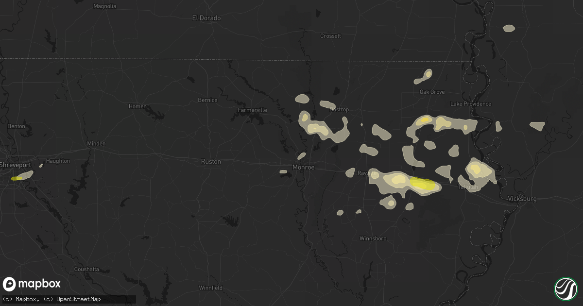 Hail map in West Monroe, LA on May 22, 2026