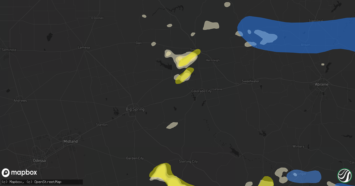 Hail map in Westbrook, TX on May 22, 2026