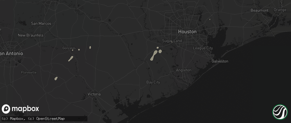 Hail map in Wharton, TX on May 22, 2026