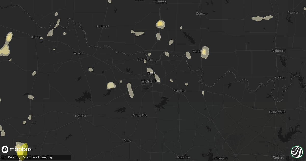 Hail map in Wichita Falls, TX on May 22, 2026