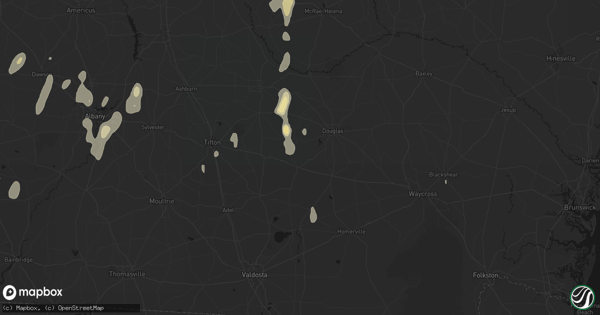 Hail map in Willacoochee, GA on May 22, 2026