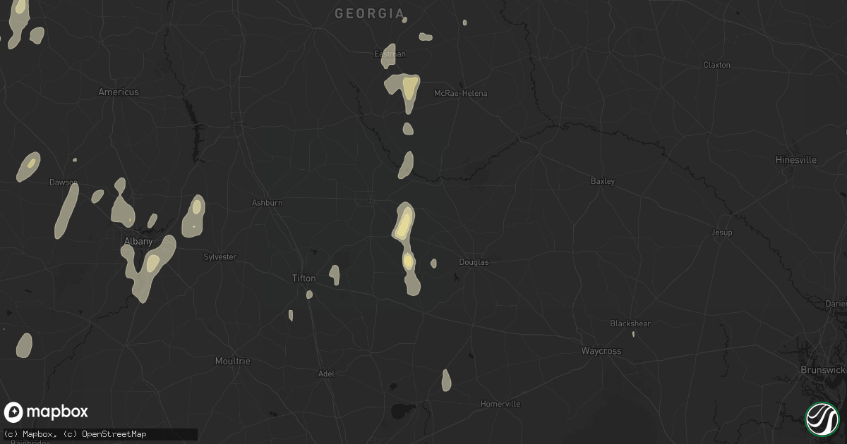 Hail map in Wray, GA on May 22, 2026