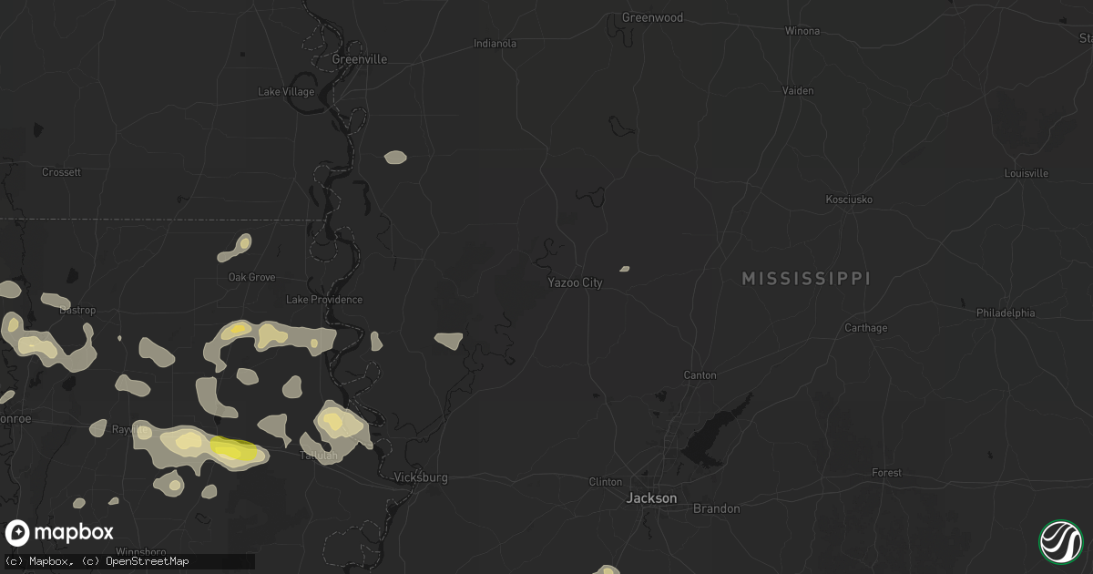 Hail map in Yazoo City, MS on May 22, 2026