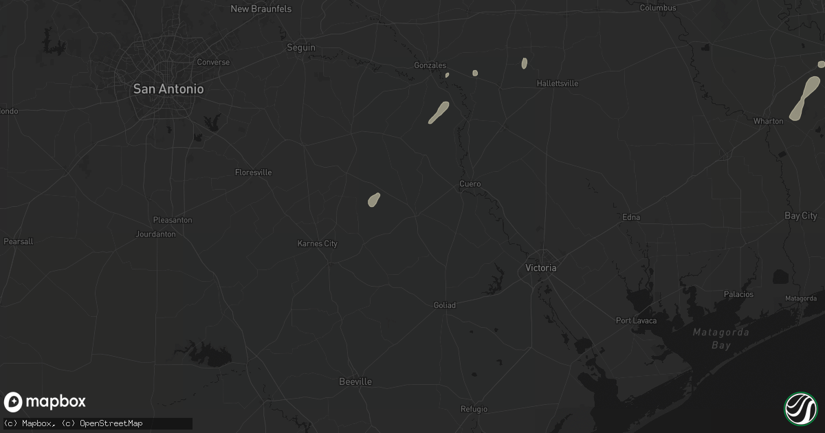 Hail map in Yorktown, TX on May 22, 2026