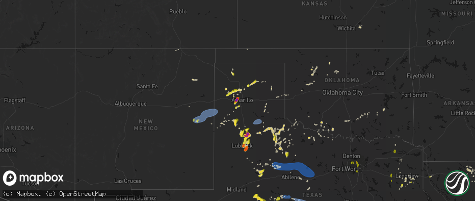 Hail map on May 22, 2026