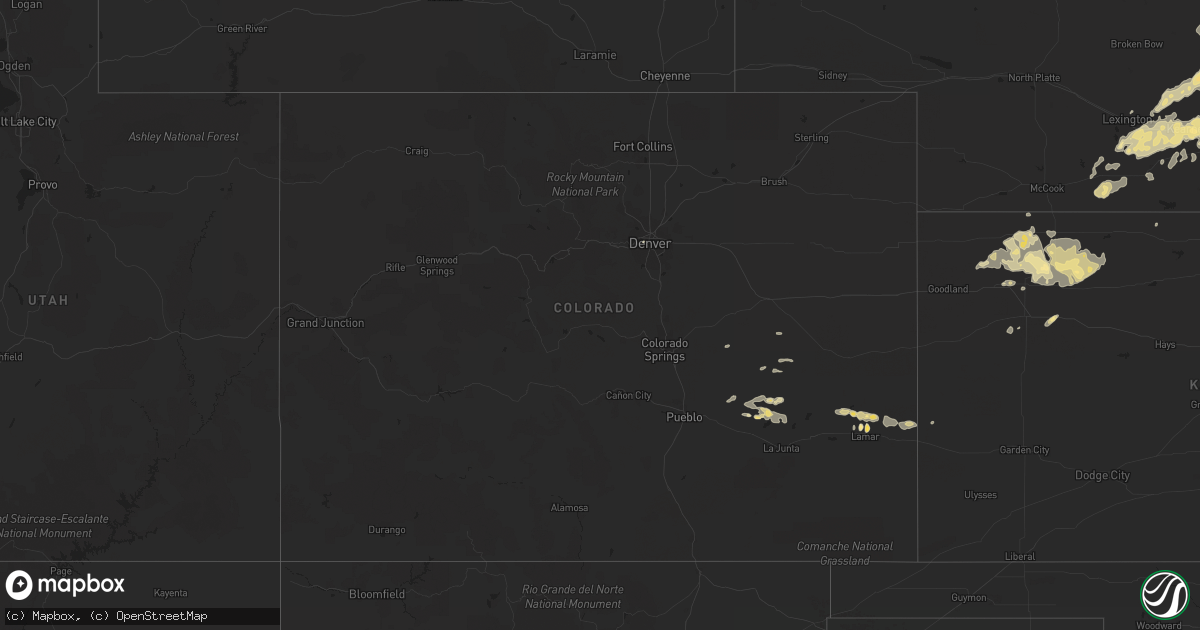 Hail map in Colorado on May 23, 2012