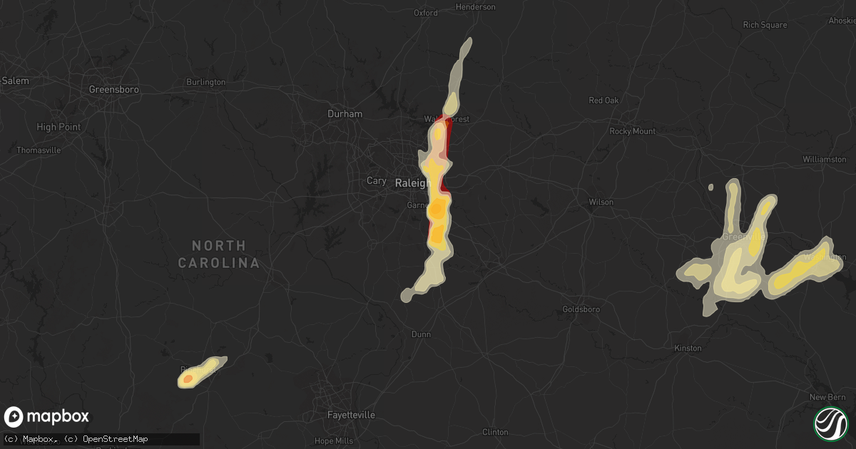 Hail map in Garner, NC on May 23, 2012