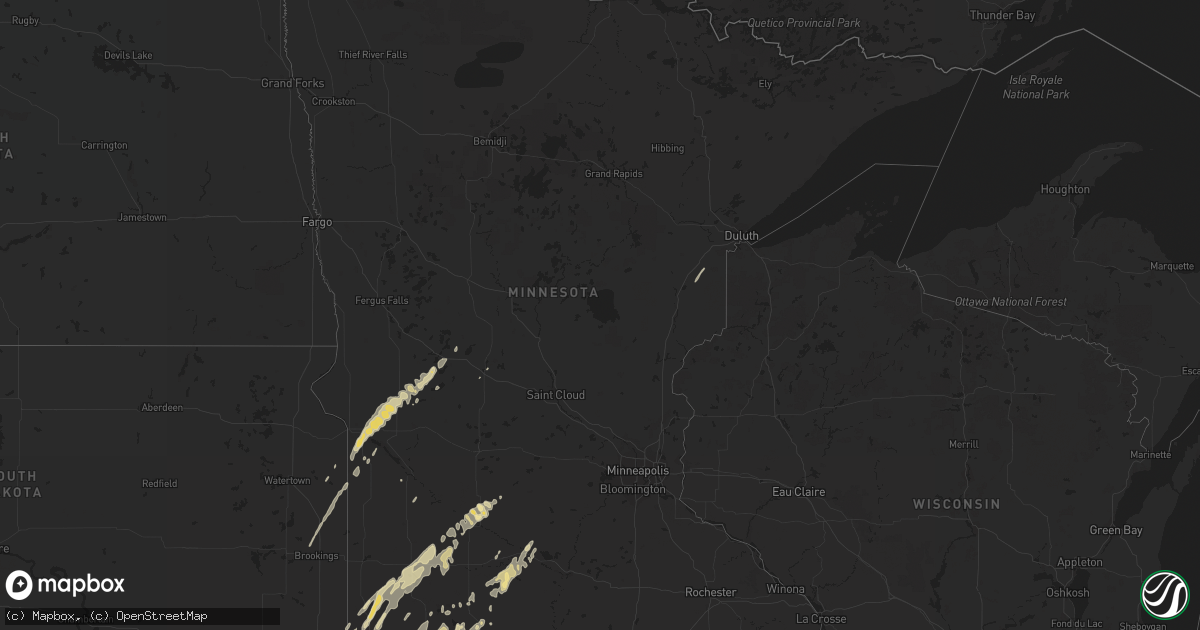Hail map in Minnesota on May 23, 2012