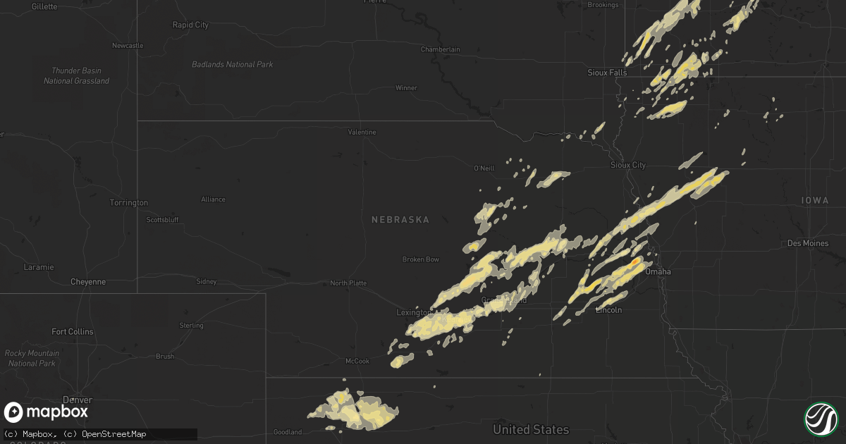 Hail map in Nebraska on May 23, 2012