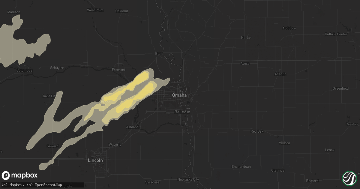 Hail map in Omaha, NE on May 23, 2012