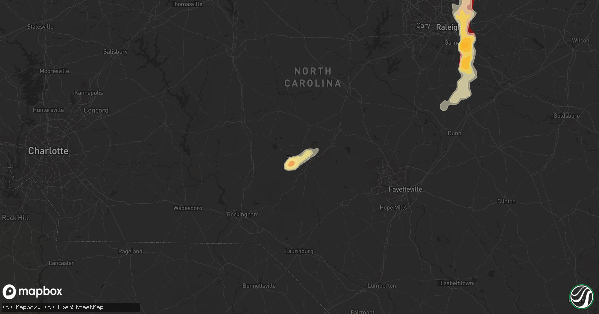 Hail map in Pinehurst, NC on May 23, 2012