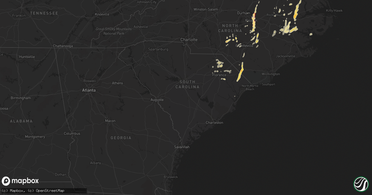 Hail map in South Carolina on May 23, 2012