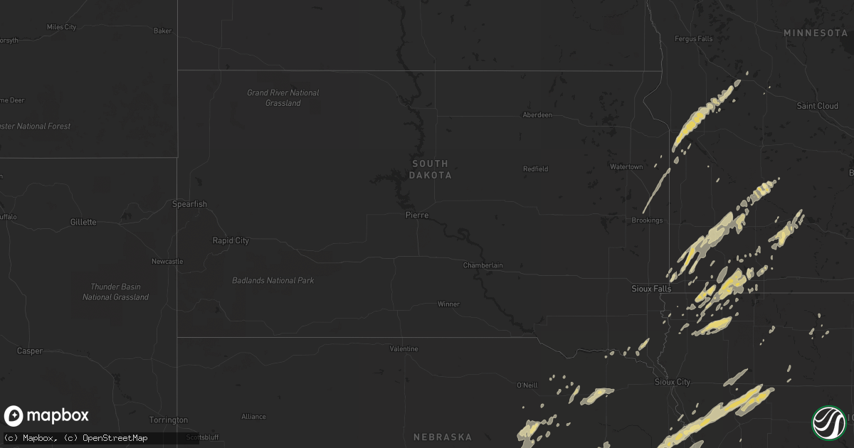 Hail map in South Dakota on May 23, 2012