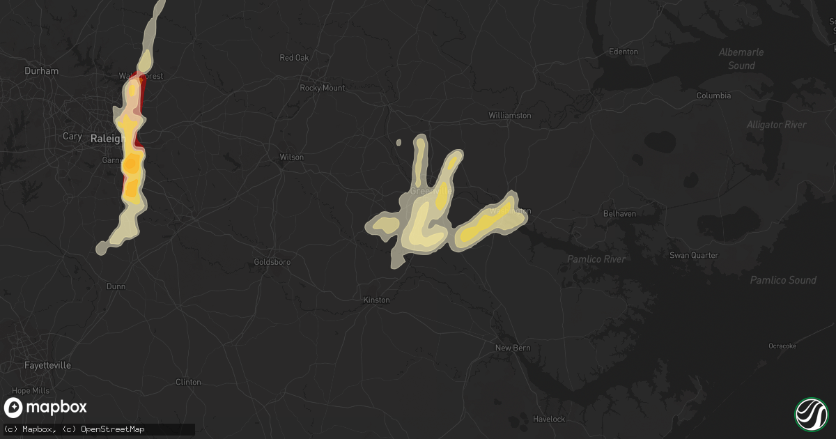 Hail map in Winterville, NC on May 23, 2012