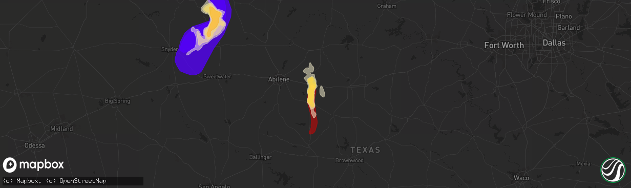 Hail map in Baird, TX on May 23, 2013