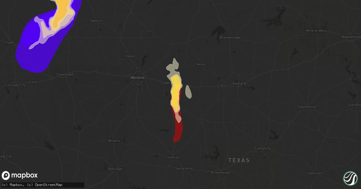 Hail map in Baird, TX on May 23, 2013