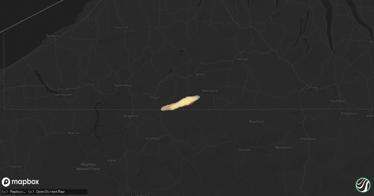 Hail map in Bolivar, NY on May 23, 2013