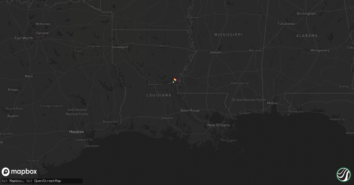 Hail map in Louisiana on May 23, 2013