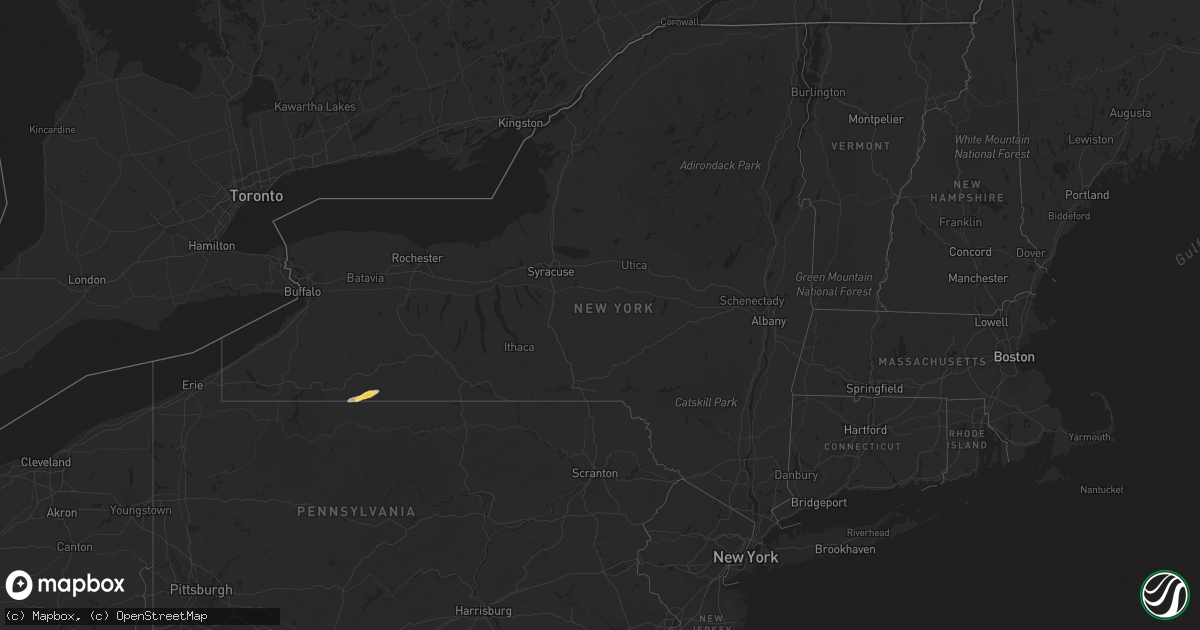 Hail map in New York on May 23, 2013